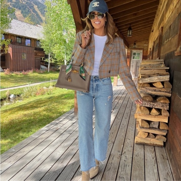 STEVE MADDEN rupi cropped blazer in grey plaid - Picture 4 of 13